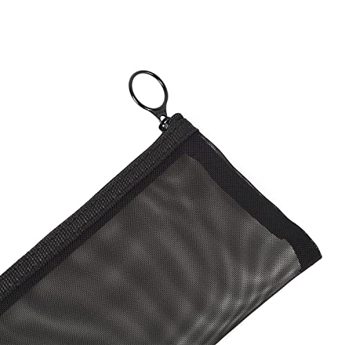 Image of Patu Zipper Mesh Bags, Beauty Makeup Cosmetic Accessories Organizer, Travel Toiletry Kit Set Storage Pouch, 5 Pieces, Black, Black, 7.9 x 4 Inch