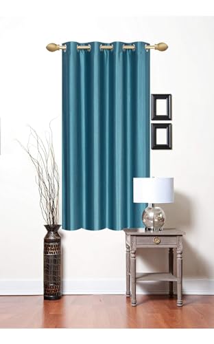 Image of Woah Modern Solid Long Crush Curtain Window CCurtain Polyester Weaved Parda Modern Parde for Living Room Bedroom Home Office Screens Eyelet Ring L Blue 5Feet(Pack of 1)