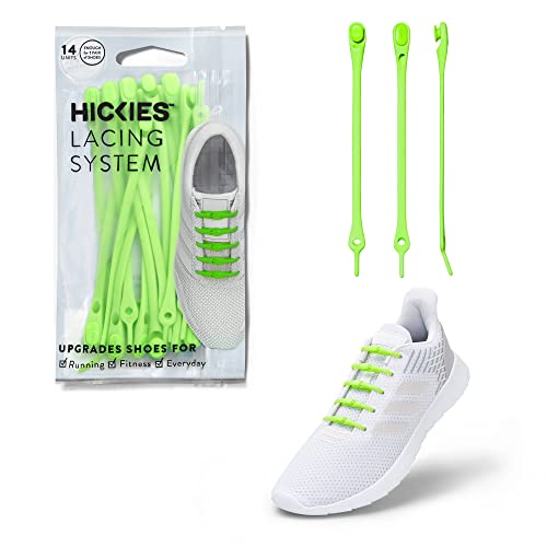 Hickies Tie-Free Laces - No Tie Shoe Laces For Adults - Tieless Elastic For Sneakers & Flat Shoes - One Size Fits All, Unisex (Lime) #TOP18