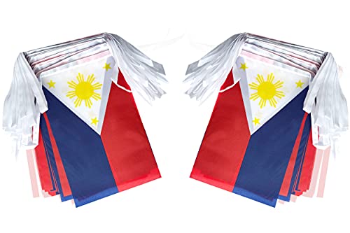 Zxvzyt Philippine Filipino Flag Banner String,Small Mini Philippines Pennant Flags,For Grand Opening,Olympics,National Sports Events,Party Festival Decorations(50 Feet 38 Flags ) #TOP2