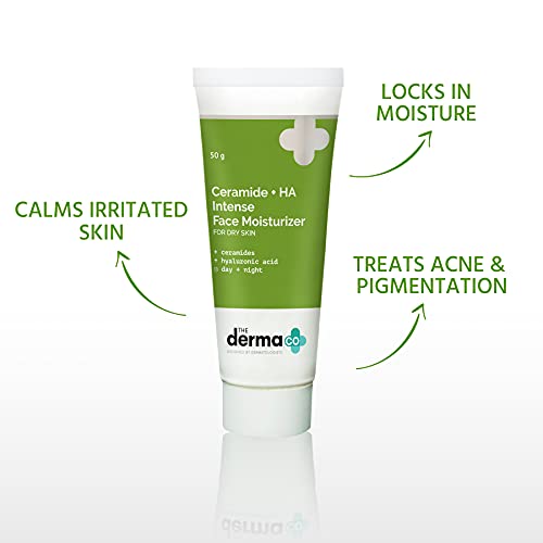 The Derma Co Ceramide + Ha Intense Moisturizer Cream With Hyaluronic Acid For Dry Skin Repairs Dry & Dull Skin | Locks In Moisture - Image 3