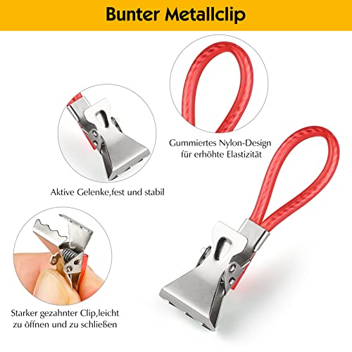 Sinofort 15 Stück Aufhänger für Handtücher 5 Farben Handtuch Haken Handtuchklammer Metall Geschirrtücher Hake Bunte Handtuch Klammer für Bad Kücher