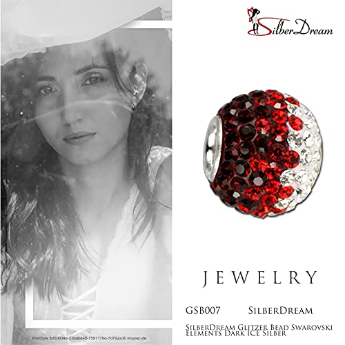 SilberDream poposh Bead cristalli Swarovski rosso