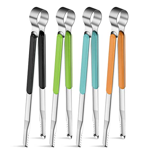 Pinzas Cocina,Pinzas Barbacoa,4 Piezas Alicates de Cocina de Acero Inoxidable Resistentes al Calor,Pinzas de Cocina para Servir,Tenazas Cocina de 25,5 cm