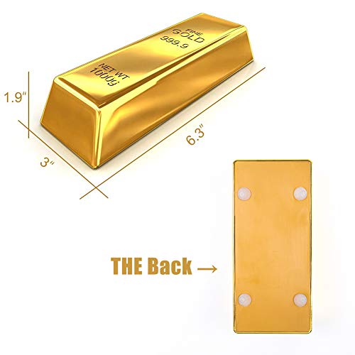 Futureplusx Gold Bar Door Stop, Fake Gold Bar Paperweight Gold Bullion Door Stopper Glittering Gold Brick Decorations #TOP1