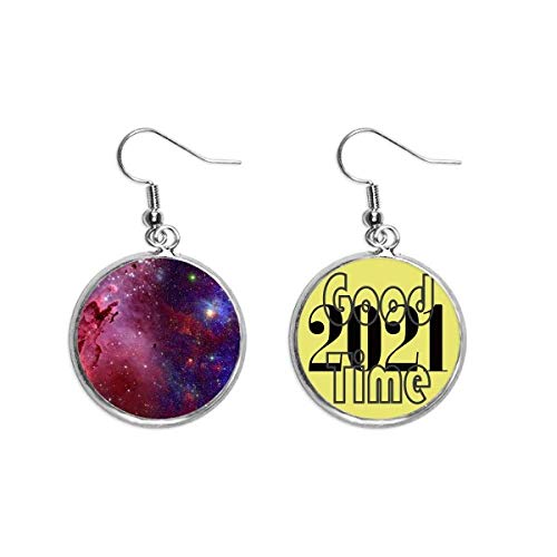 Pendientes colgantes galaxia azules para orejas apagadas que buscan brillo