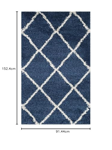 Image of Shaggy Super Soft Carpet for Home & Living Room Size - 3 X 5 Ft (Navy)