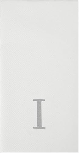 Miniatura 129 de Luxenap - Toallas de invitados de 15.8 x 7.9 pulgadas, 50 toallas de mano con letras plateadas, letra "P", fuente Sans Serif, servilletas de papel