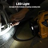MaxMore Portable Tire Inflator/deflator Compatible with DeWalt 20V Battery (Tool Only),160 PSI High Pressure Cordless Air Compressor Pump, Digital Gauge, Auto Shut-Off, LED Light for Car, Bike, Balls - Image 7
