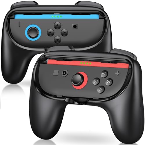Elekasumi Switch2 Joy-Con ハンドル ジョイコングリップ Switch2対応 グリップ 持ちやすい 素早く反応 取付簡単 耐衝撃 没入型ゲーム体験 小型 スイッチ2 プロコン 2個セット