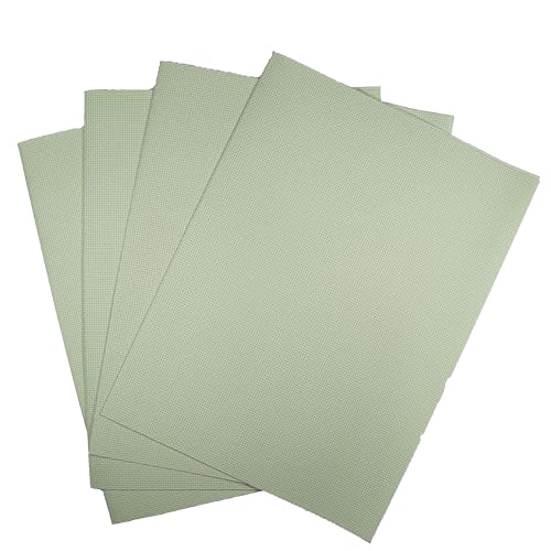 Image of KCS 4 pc of 12 inch x 18 inch 14CT Counted Cotton Aida Cloth Cross Stitch Fabric (Light Green)