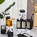 Fulmoon 12 Sets Christmas Sublimation Glass Cup Boxes Glass Bottle Boxes with Ribbon Shipping Blanks Gift Wrap Gaine for Birthday Wedding Christmas Party Drinking Glasses Cup(Black)