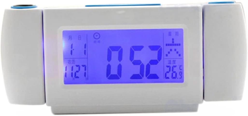 Unomor Voice-Controlled Projection Alarm Clock Dual Loud Digital Battery-Powered Temperature Display