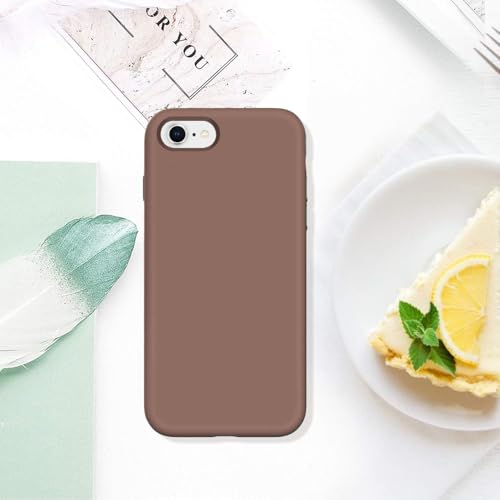 Image of VONZEE Back Cover for iPhone 7 /8 /SE /SE (3rd Gen), Liquid Silicone Gel Rubber Shockproof Candy Phone Cases Compatible for iPhone 7 /8 /SE /SE (3rd Gen) (Brown)