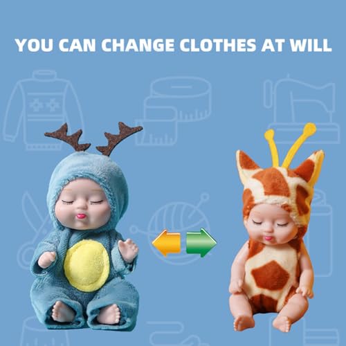 Opilroyn Reborn Puppen, realistisches Spielzeug für Neugeborene zum Sammeln, vielseitige Minipuppen, trendige Puppen mit weicher Textur, tragbares Puppen-Set, niedliche Puppe, Plüschpuppe – Bild 5