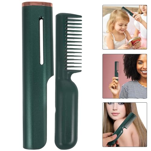 Plancha para el cabello eléctrica con control de temperatura ABOOFAN, cepillo alisador protector con placas cerámicas para rizar y alisar, herramienta portátil alimentada por USB para viajes miniatura 4