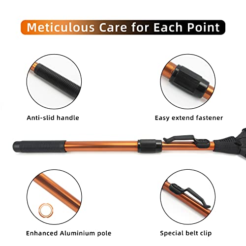 Funvzu Fishing Net Folding Landing Net - Collapsible Fishing Nets With Telescopic Pole Handle, Durable Rubber Coating Knotless Mesh, Safe Fish Catching And Releasing #TOP5