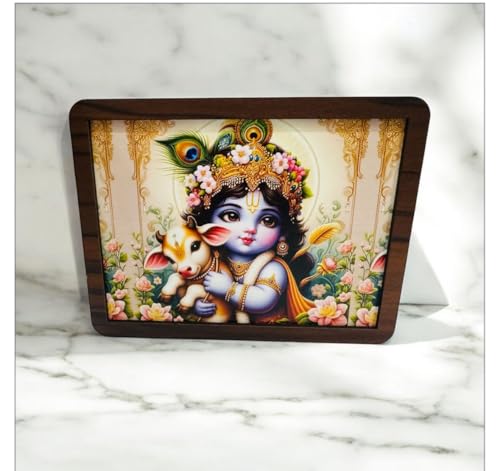 Image of RHT Bal Krishna Printed Money Saving Box for Adult and Kids Wooden Piggy Bank: Premium Money Saving Box for Adults, Girls, and Kids - Saving Box for Women Stylish Kiddy Money Bank (Black)