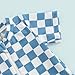 Infant Baby Boy One Piece Swimwear Short Sleeve Zipper Jumpsuit Checkerboard Print Swimsuit Sun Protection Suits (Blue, 12-18 Months)