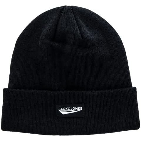 JACK & JONES Beanie Herren, schwarz, Unisex, Strickmütze Herren aus Acryl und Polyester Cover