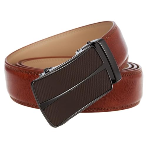 Belt for Men Genuine Leather Automatic Ratchet Buckle2
