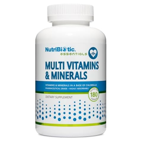NutriBiotic – Multi Vitamins & Minerals, 180 Ct Capsules (Formerly Hypoallergenic Multiple) | 72 Pure Trace Elements in a Base of Chlorella | Pharmaceutical-Grade & Highly Absorbable | Gluten Free Cover