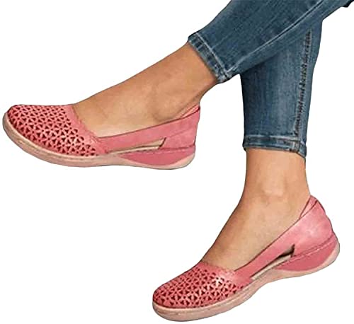 Sandales compensées femmes été bout fermé en faux cuir bleu 41