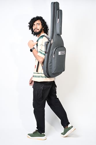 Image of Baritone Electric Guitar Gig Bag 12MM Padded with Adjustable Shoulder Straps (Grey)