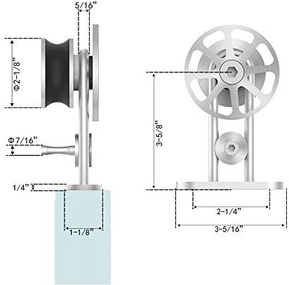 Miniatura 5 de HAHAEMAIL Kit de riel de acero inoxidable para puerta corrediza de granero de 5 pies, moderno, antioxidante, resistente, suave, silencioso para
