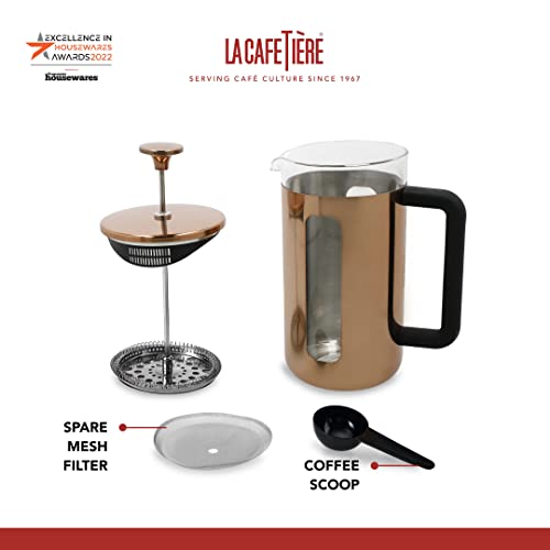La Cafetière Pisa Stainless Steel Cafetière, Three Cup, Copper, Gift Boxed, Cooper, Cooper - Image 4