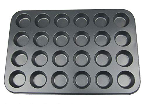 Tebery 2 Pack Mini Muffin Tray Non-Stick for Muffins 24 Cup Muffin Baking Tray with Heat Conduction, Carbon Steel, 38x26x2cm - Image 3