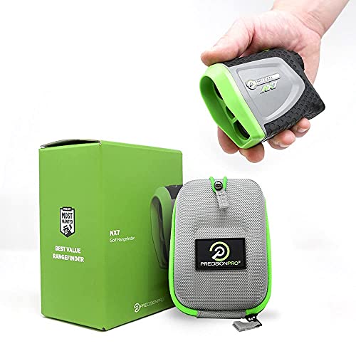 Precision-Pro-Golf-NX7-Laser-Rangefinder-Medidor-de-Distancia-para-Golf-Preciso-hasta-400-yardas–Perfecto-como-Accesorio-o-como-Regalo-para-un-Golfista