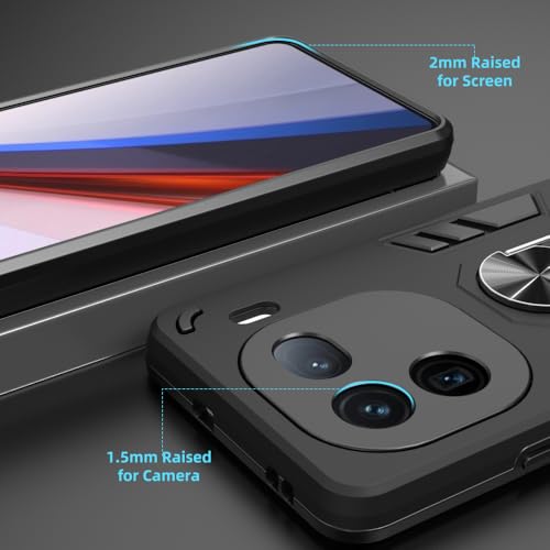 Image of NDCOM for iQOO 12 Back Cover Premium | Sleek iQOO 12 Back Cover | Stylish iQOO 12 Case | Protective Case for iQOO 12 | Ring Holder Case