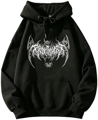 Y2k Graphic Hoodies Men Women Punk Casual Gothic Vintage Sweatshirt Tops