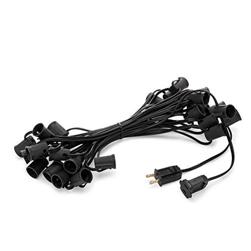Holiday Lighting Outlet Chaîne lumineuse Noël C9 cordon noir espacement 12 po (25')