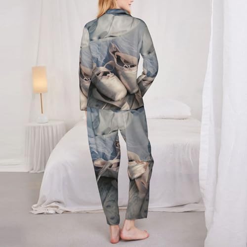Pyjama imprimé chaussures de ballet ensemble manches longues coupe douce - 5