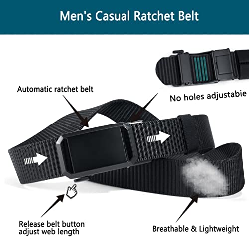 LionVII Men Ratchet Web Belts, 2 Styles of Belt Buckles Bundle4