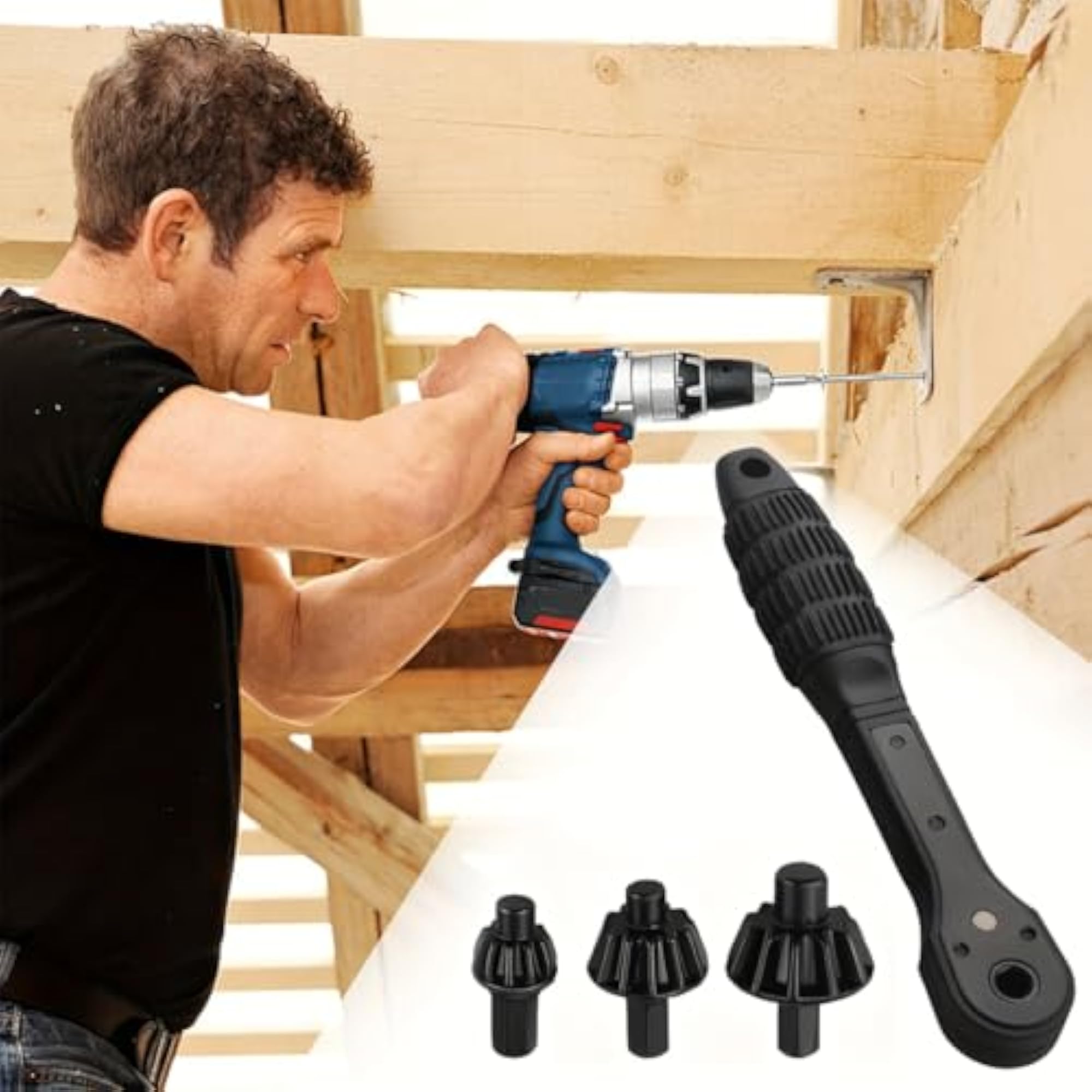 2-in-1 Ratchet Drill Chuck Key Replacement Tool