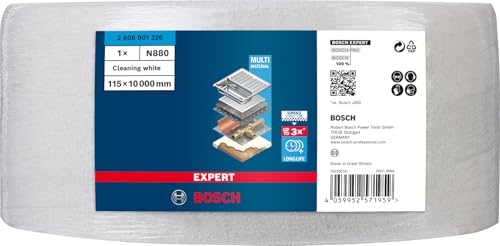 Bosch Professional 1x Expert N880 Vliesrolle (für Stahlbleche, Breite 115 mm, Länge 10 m, Reinigung, Zubehör Handschleifen)