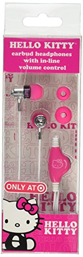 Hello Kitty Earbud Headphones with Imline Volume Control