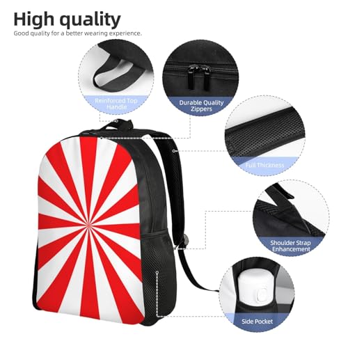 Peppermint Twist Red and White Backpack Simple Leisure Travel Backpack Outgoing Daypack 16 inch4