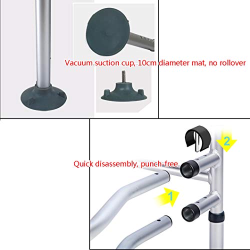 Bathroom Safety Toilet Rails, Medical Handrail Assist Grab Bar, Freestanding Commode Stability Handrails,Adjustable Stand Alone Toilets Safety Frame For Elderly, Senior, Handicap Disabled #TOP3