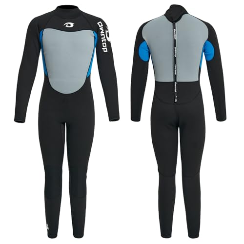 Owntop Traje de neopreno térmico de 2,5 mm para hombres y mujeres, protección solar UV50+, ultra elástico, cálido, traje húmedo para adultos, buceo, surf, azul, XL
