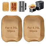 Sleeleece 100pcs Airfryer Backpapier für Ninja Double Stack XL 9,5L SL400EU Heißluftfritteuse,Air Fryer Zubehör,Airfryer Backpapier,Kompatibel mit Ninja AF400EU