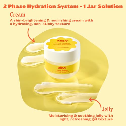 Image of Allyv Cloudy Thoughts 2-in-1 Jelly Moisturiser with Niacinamide, Radianskin, Aloe Vera & Pentavitin - Brightening, Dark Spot Reduction & Glow Boosting, Evens Skin Tone - 100 gm