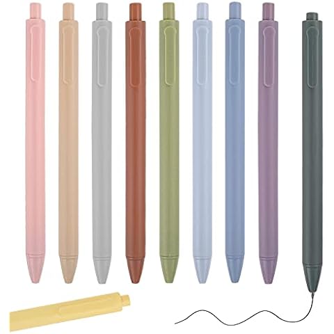 Tikplus Gel Pens Black Ink, 10pcs 0.5mm Retractable Ballpoint Pens, Cute Smooth Writing Pens, Pastel Roller Ball Pens for Kids Notes-Taking, School Office Gift Supplies (Morandi) Cover