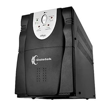 Estabilizador Coletek ES-3200VA Preto,Tensão nominal de entrada bivolt automático e saída 115V, 6 Tomadas elétricas tripolares de saída padrão NBR 14136, 4-10A e 2-20A Frequência 60Hz