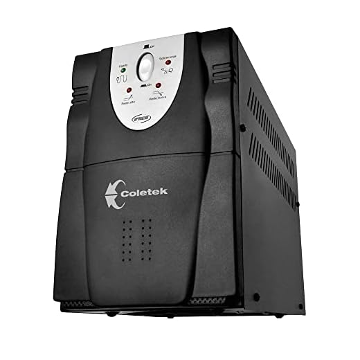 Estabilizador Coletek ES-3200VA Preto,Tensão nominal de entrada bivolt automático e saída 115V, 6 Tomadas elétricas tripolares de saída padrão NBR 14136, 4-10A e 2-20A Frequência 60Hz