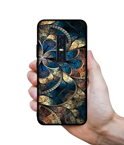Image of Fractional Pattern Design Premium 2D Printed Metal Back Case Cover for Vivo V17 Pro 4G