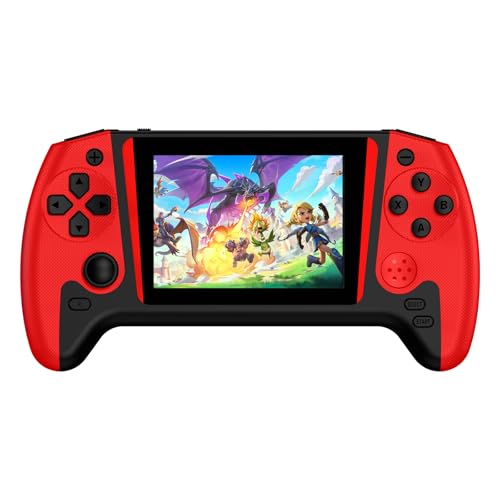 Portable Retro Handheld Game Console, 200 Built-in Classic Retro Games, Handheld Plug & Play Player with 3.5'' IPS Screen, Support TV Output and Rechargeable Battery (Red)